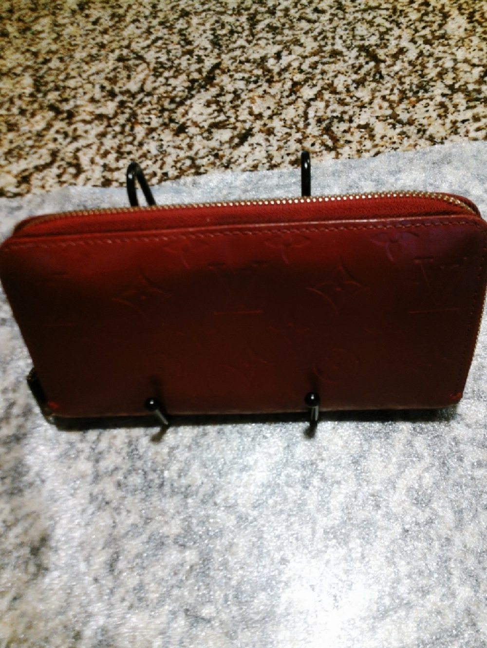 Louis Vuitton Men's Zip Around Wallet in Deep Red